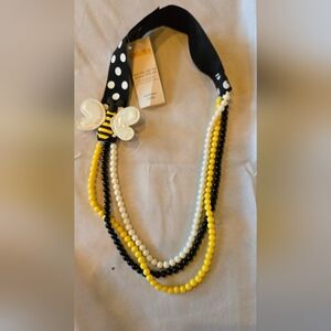 Gymboree Bee Girls Necklace with Black, White, and Yellow Beads Bee Chic